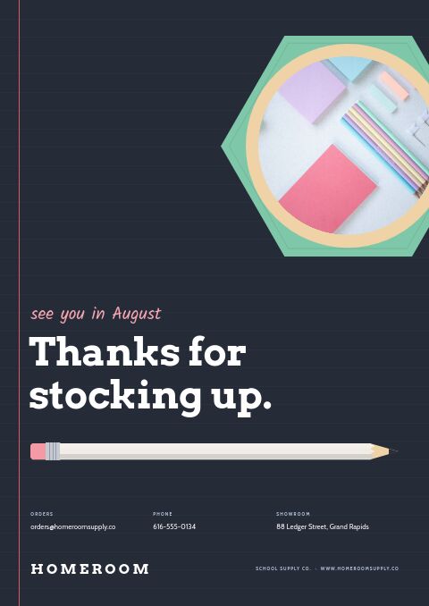 School Supplies Premium — Back Cover page