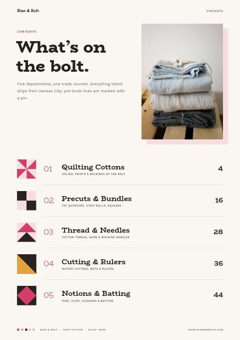 Sewing & Quilting Premium — Contents page