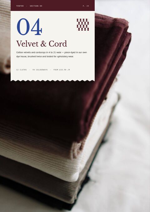 Textiles & Fabrics Premium — Collection Divider page