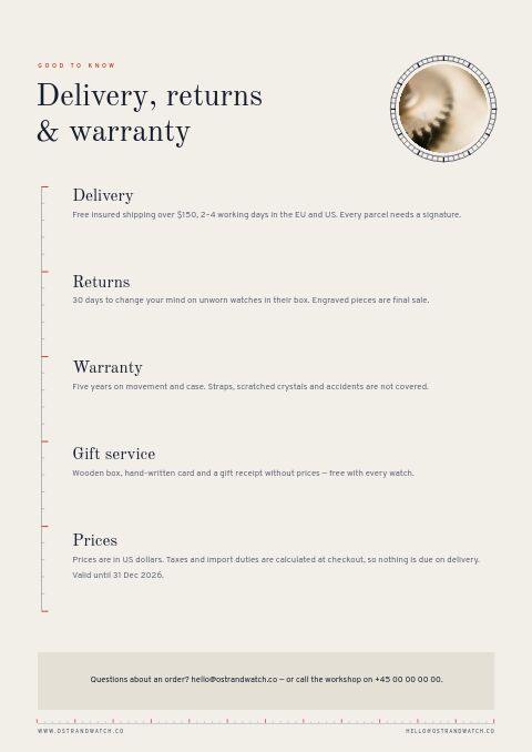 Watches Premium — Notes / Terms page