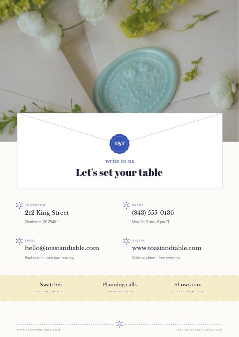 Wedding Supplies Premium — Contact / Info page