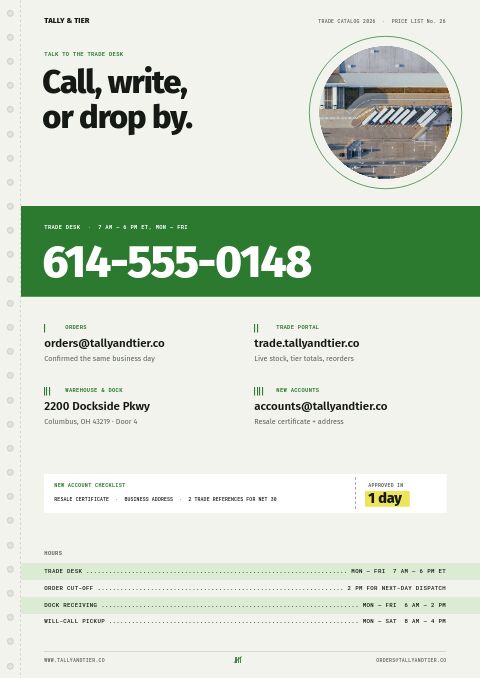 Wholesale & B2B Premium — Contact / Info page