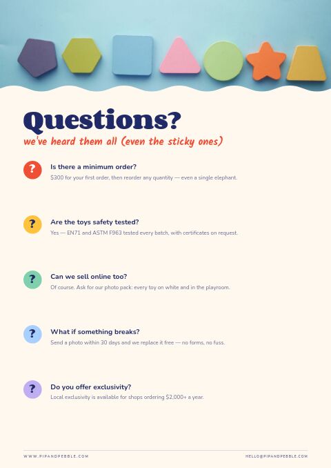 Kids & Toys — FAQ page