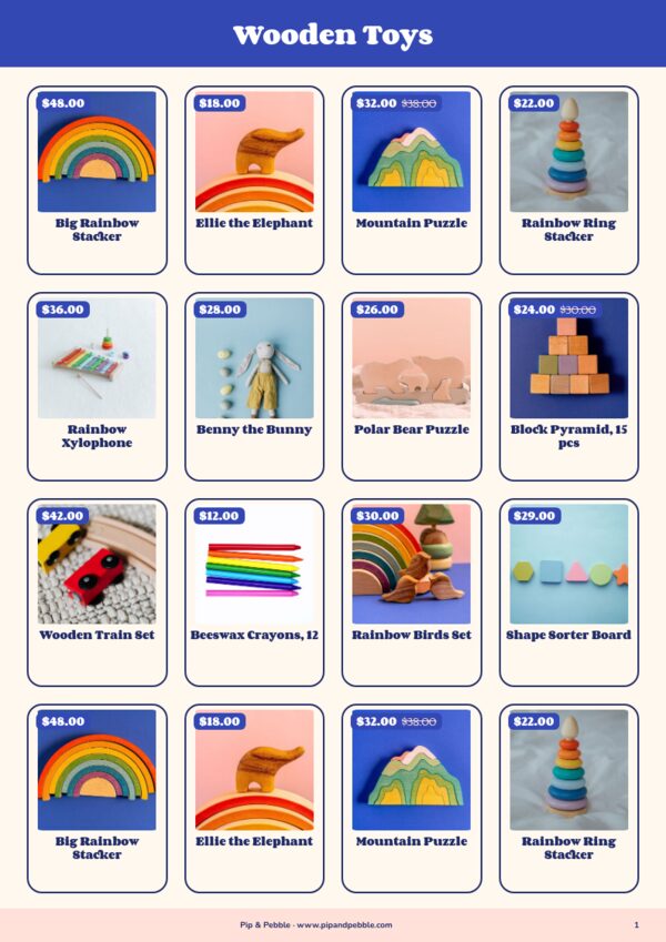 Kids & Toys — product page, 4 × 4 grid