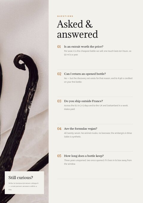 Perfume & Fragrance — FAQ page