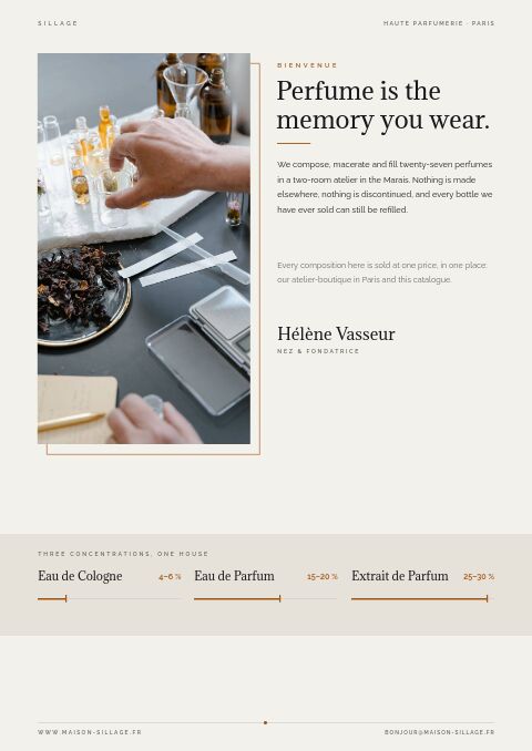 Perfume & Fragrance — Welcome / About page