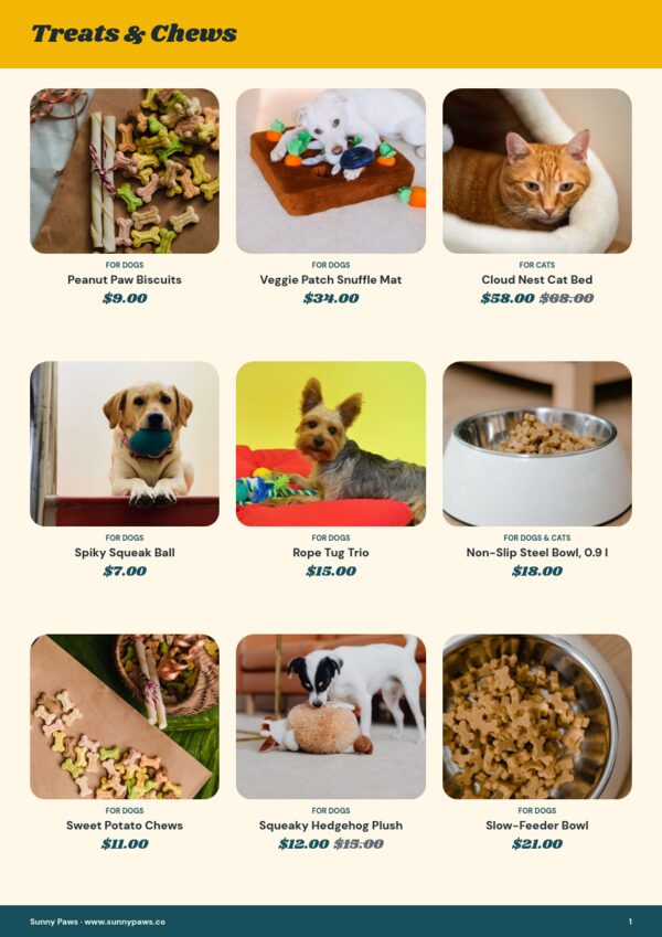 Pet Supplies — product page, 3 × 3 grid