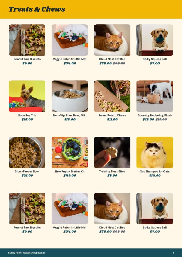 Pet Supplies — product page, 4 × 4 grid