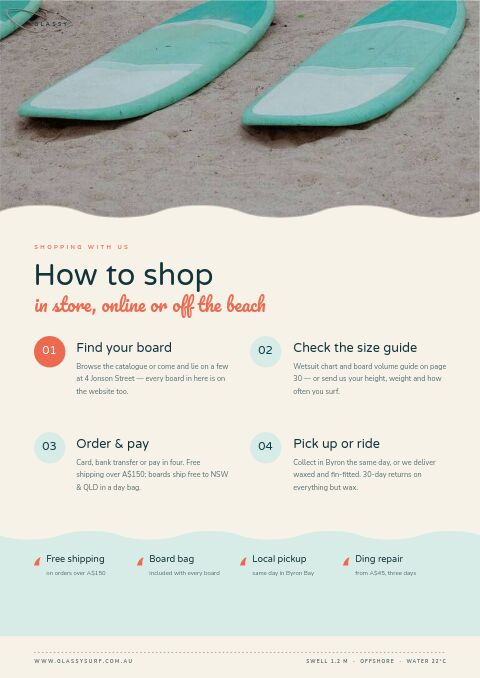 Surf & Beach — How to Order page