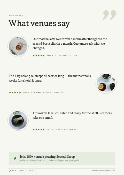 Tea & Botanicals — Testimonials page