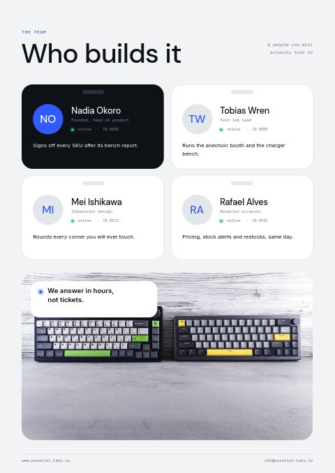 Electronics & Tech — Meet the Team page