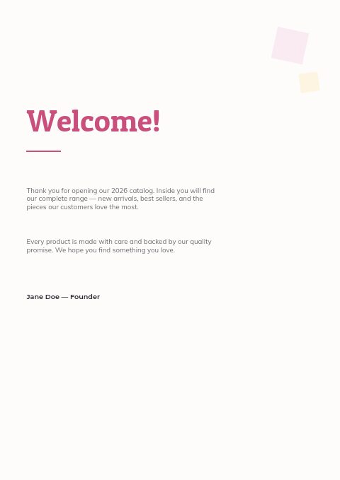 Arts & Crafts — Welcome page