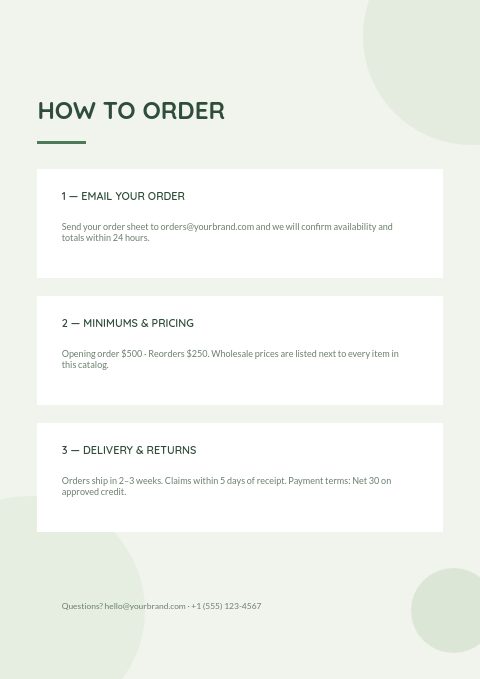 Botanical — How to order page