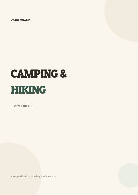 Camping & Hiking catalog template cover