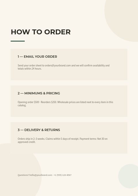 Camping & Hiking — How to order page