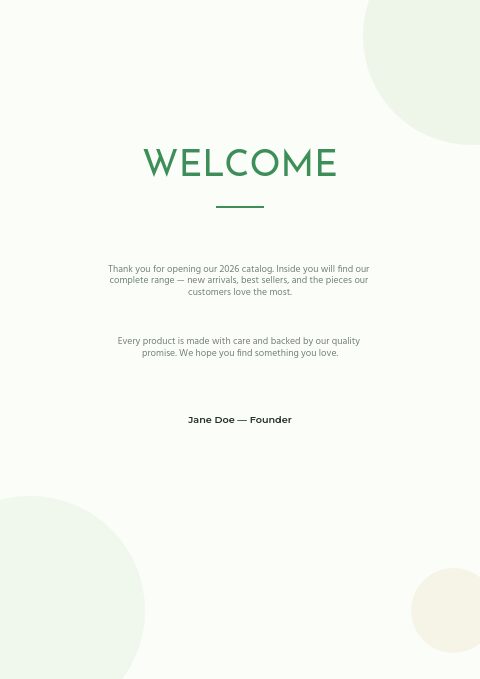 Eco-Friendly Products — Welcome page
