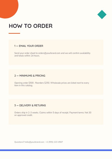 Educational Supplies — How to order page