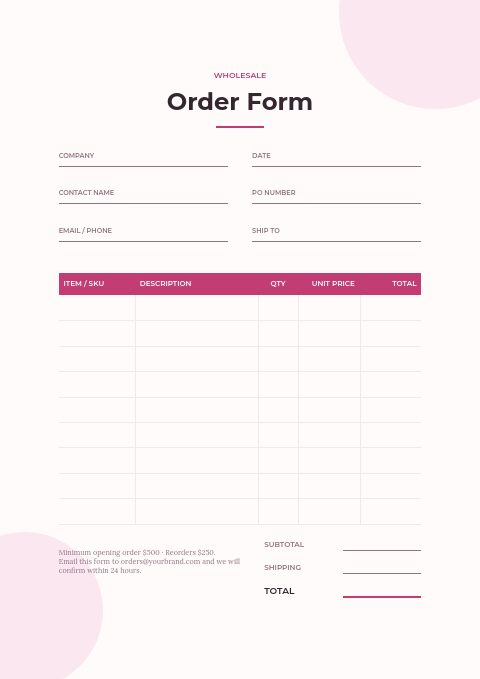 Flowers & Gifts — Order form page