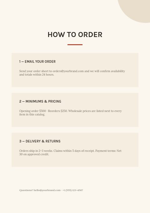 Food & Beverage — How to order page