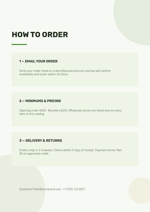 Garden Equipment — How to order page