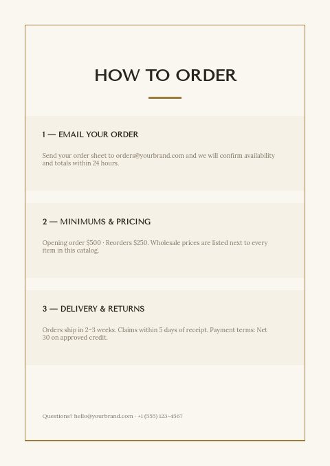 Hotel Supplies — How to order page