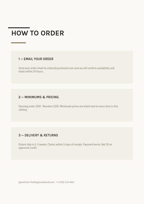 Kitchen & Dining — How to order page
