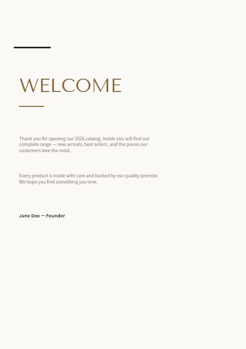 Kitchen & Dining — Welcome page