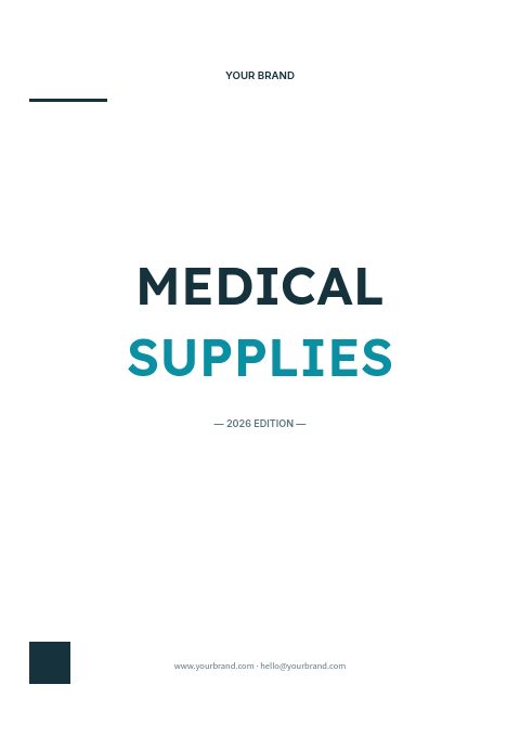 Medical Supplies catalog template cover