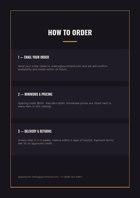Music & Instruments — How to order page