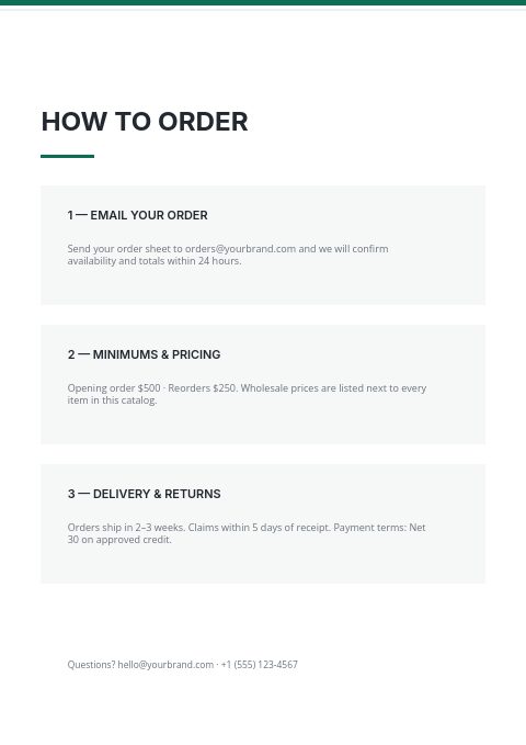 Office Supplies — How to order page