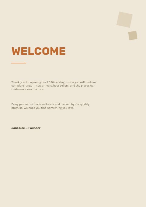 Packaging — Welcome page