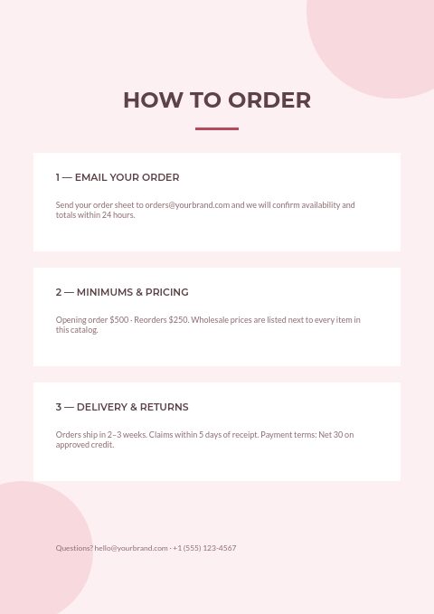 Soft Blush — How to order page