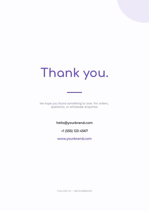 Personalized Products — Back page page