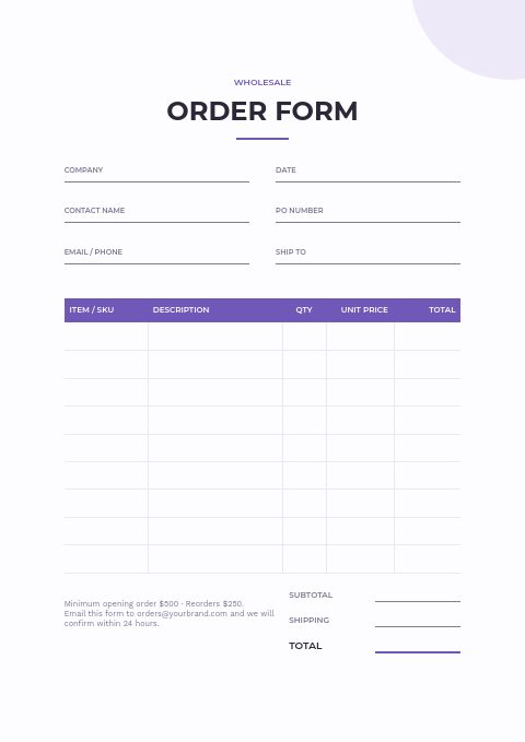 Personalized Products — Order form page