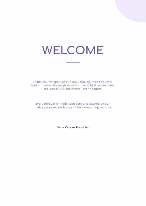 Personalized Products — Welcome page
