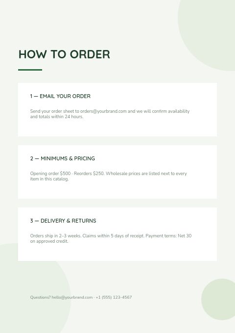 Urban Jungle — How to order page