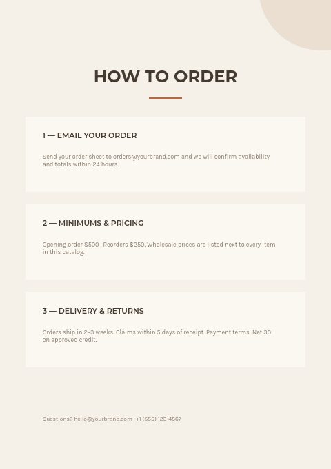 Studio Clay — How to order page