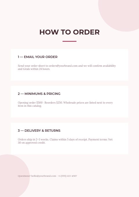 Bloom & Stem — How to order page