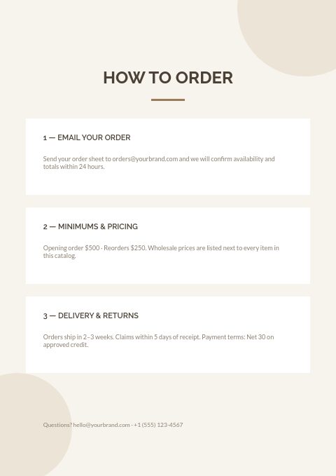 Spa & Wellness — How to order page