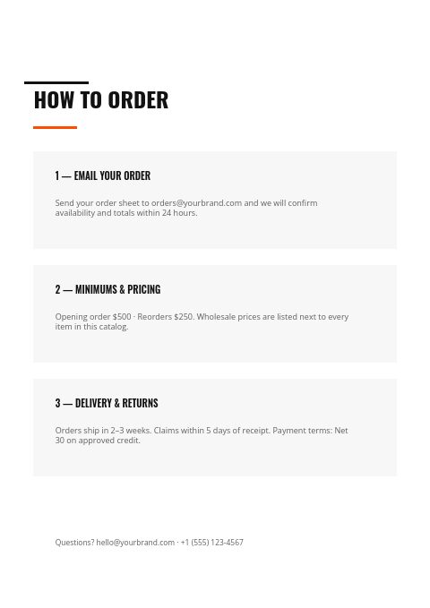 Street & Urban — How to order page