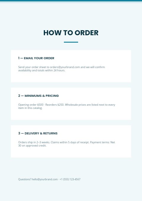 Surf & Coast — How to order page