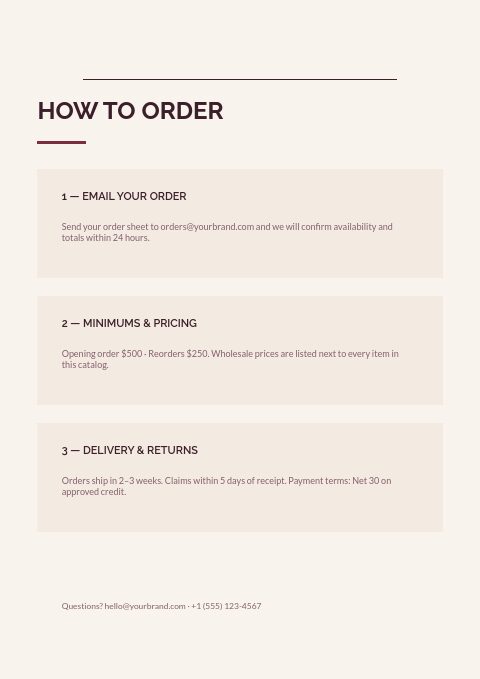 Vineyard & Cellar — How to order page