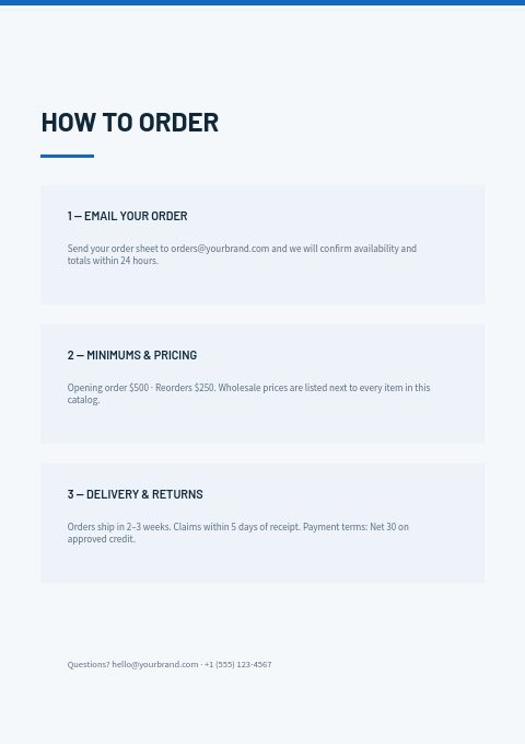 Plumbing Supplies — How to order page