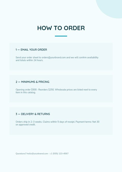 Pool & Spa — How to order page