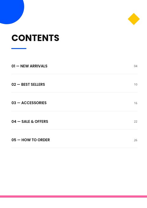 Geometric Pop — Contents page