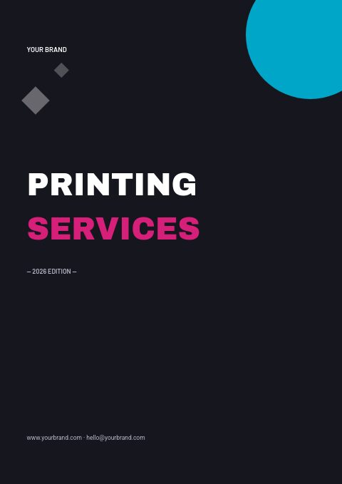 Printing Services catalog template cover
