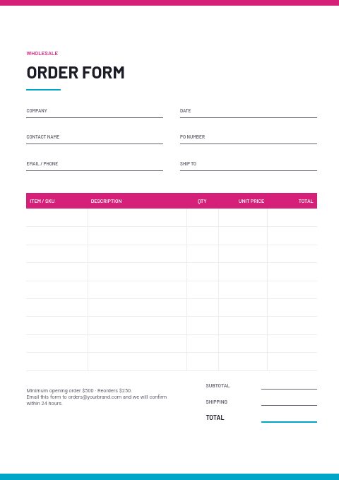 Printing Services — Order form page