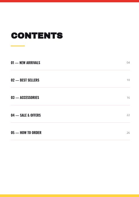 Bold Retail — Contents page