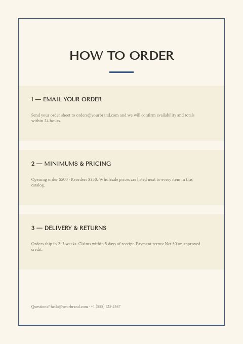 Religious Products — How to order page