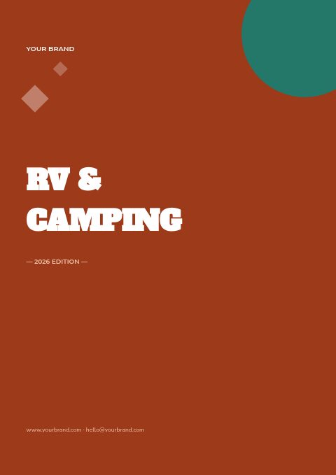 RV & Camping Equipment catalog template cover